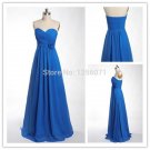 2015 New women Strapless cheap blue chiffon PROM dress bridesmaid dresses custom size color