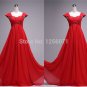 2015 New women red beaded chiffon prom dress cocktail dress long evening dress custom size color