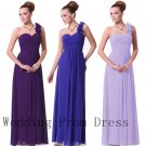 Simple Evening Dresses Scoop One Shoulder Ruched Ankle Length Zipper Formal Gowns