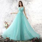Sexy Evening Dress Light Green Chiffon Backless A-Line Plus Size Long Prom Dresses