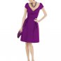Evening Dress Purple V-neck Chiffon A-Line knee length short evening dress
