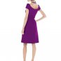 Evening Dress Purple V-neck Chiffon A-Line knee length short evening dress