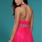 Sexy floor length Halter Chiffon Red Evening Dress A-Line Long evening Dresses