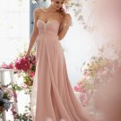 New Evening Dress A-Line Sweetheart Backless Pink Crystal Long Chiffon evening Dresses