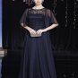 Custom Size Navy Blue Lace Long evening Dresses Beaded Elegant Evening Dress