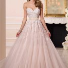 Sexy Backless Tulle Wedding Dress New Designer Sweetheart Long Pink Lace Appliques Wedding Dress