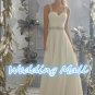 Fashionable Wedding Dress Chiffon Luxury Beaded Crystal Spaghetti Straps A-Line Wedding Dress