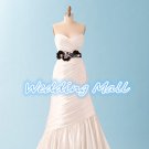 Custom Made Plus Size Elegant A-Line Sweetheart Ruched Taffeta White Wedding Dress