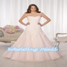 New Plus Size Custom Made Pink Romantic A-Line Sweetheart Zipper Court Train Wedding Dresses