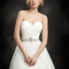2016 Custom size Sexy Backless Tulle Simple Romantic White Long A-Line Sweetheart Wedding Dress