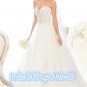 New Wedding Bride Dress A-Line Sweetheart Chapel Train Beads Organza Tulle Wedding Dress