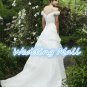 Bride Dress Popular A-Line Long Ruched Applique Organza White Custom Bride Wedding Dress