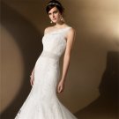 New Wedding Bride Dress Charming A-Line Court Train Long Lace Mermaid Custom Bride Wedding Dress