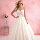 Fashion Long Champagne Wedding Dress A-Line Appliques Sweetheart Custom Bride Wedding Dress