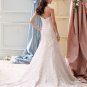 Sexy Long Bride Wedding Dress Backless Champagne Lace A-Line Sweetheart Floor Length Wedding Dress