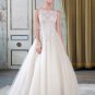 Sexy Backless Champagne Bridal Dresses A-Line Crystals Appliques Wedding Dress
