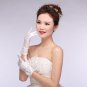 bride wedding bridal lace chiffon short paragraph Spring Wedding Gloves white accessories