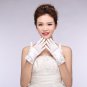 bride wedding bridal lace chiffon short paragraph Spring Wedding Gloves white accessories