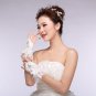bridal lace bow spring summer chiffon short paragraph wedding gloves white Wedding Accessories