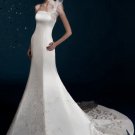 2016 Sexy White Mermaid One Shoulder Woman Embroidery Vintage Fashionable Wedding Dress