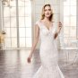 Sexy Backless Lace Wedding Dress Romantic Cap Sleeve Champagne Long Mermaid Sexy V-neck Plus Size