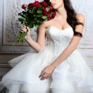 Sexy High-Low Lace Wedding Dress Backless Sweetheart Fashion White Plus Size Bridal Dress