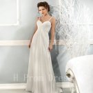 2016 Plus Size High Quality Spaghetti Straps Sweetheart Long White Chiffon A-Line Wedding Dress