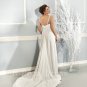 2016 Plus Size High Quality Spaghetti Straps Sweetheart Long White Chiffon A-Line Wedding Dress