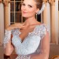2016 High Quality Lace Wedding Dress Romantic White Long Sleeve Sexy V-neck Mermaid Wedding Dress