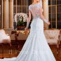 2016 High Quality Lace Wedding Dress Romantic White Long Sleeve Sexy V-neck Mermaid Wedding Dress