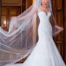 2016 New Sexy See Through Back White Fashion Luxury Beads Plus Size Mermaid Wedding Dress