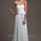 Cheap Long Wedding Dress Chiffon A-Line Backless White Sweetheart Custom Size Long Wedding Dress