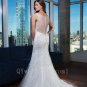 Mermaid Lace Wedding Dress Spaghetti Straps Beaded Vintage Bridal Dress White Long Wedding Dress