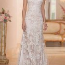 Vintage Lace Wedding Dress Sexy V-neck Spaghetti Straps Champagne Mermaid Wedding Dress
