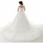 High Quality White Long Wedding Dress Cap Sleeve Sweetheart Beaded Floor-Length Wedding Dress