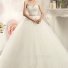 Plus Size Lace Up Wedding Dress Crystals Elegant A-Line Sweetheart Long White Tulle Wedding Dress