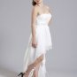 Plus Size White High-Low Wedding Dress Pearls Crystals Chiffon Sweetheart Romantic Bride Dresses