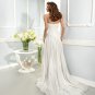 White Long Wedding Dress Chiffon Sexy A-Line Backless Fashionable Floor-Length Wedding Dress