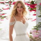 Sexy Backless Long Elegant White Floor-Length Spaghetti Straps A-Line Wedding Dress Bridal Dress