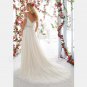Sexy Backless Long Elegant White Floor-Length Spaghetti Straps A-Line Wedding Dress Bridal Dress