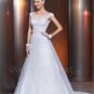 See Through Back White Wedding Dress A-Line Scoop Long Custom Made Lace Cap Sleeve Wedding Dress