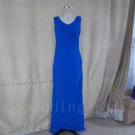 Long Mother Of The Bride Elegant Blue Chiffon A-Line V-neck Cap Sleeve Dresses For Wedding