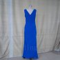 Long Mother Of The Bride Elegant Blue Chiffon A-Line V-neck Cap Sleeve Dresses For Wedding