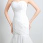 New Elegant Sweetheart White Tulle Long Mermaid Lace Up Wedding Dress