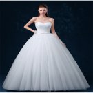 Long Elegant Vintage Wedding Dress New White Tulle Sweetheart A-Line Bride Ball Gowns