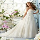 Sexy Backless Long Elegant Sweetheart White A-Line Lace Wedding Dress 2016 Appliques Bride Dresses