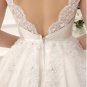 Sexy Backle Tulle Wedding Dress A-Line Knee-Length Sleeveless Appliques Short Lace Wedding Dress
