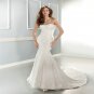 Sexy Backless Sweetheart Long White Mermaid Lace Wedding Dress Sleeveless Bride Dress