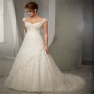 Sexy Backless White Organza Floor-Length A-line Wedding Dress Gowns Appliques Bridal Dresses
