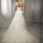 Sexy Backless White Organza Floor-Length A-line Wedding Dress Gowns Appliques Bridal Dresses